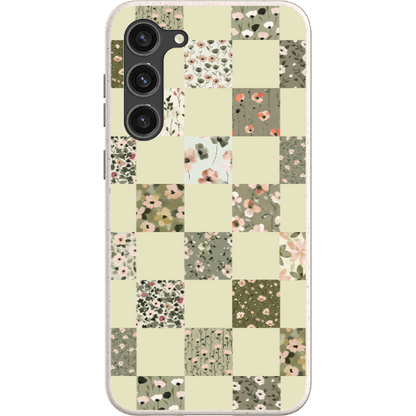 Stepping Green Phone Case Foral Patterns Checkerboard Bio Case
