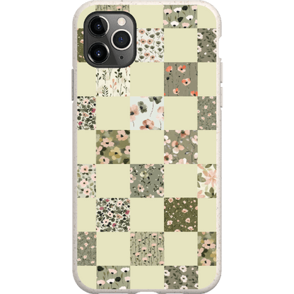 Stepping Green Phone Case Foral Patterns Checkerboard Bio Case
