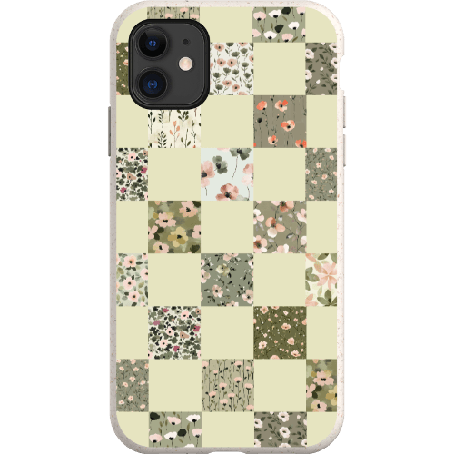 Stepping Green Phone Case Foral Patterns Checkerboard Bio Case
