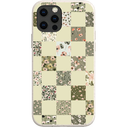 Stepping Green Phone Case Foral Patterns Checkerboard Bio Case