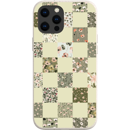 Stepping Green Phone Case Foral Patterns Checkerboard Bio Case