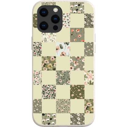 Stepping Green Phone Case Foral Patterns Checkerboard Bio Case
