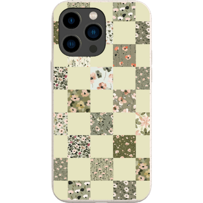 Stepping Green Phone Case Foral Patterns Checkerboard Bio Case