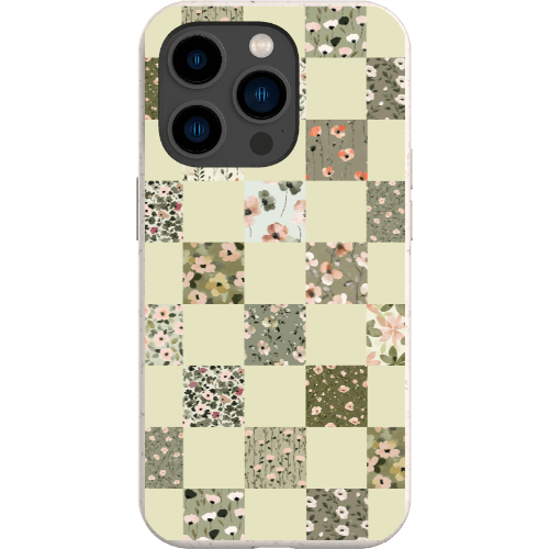 Stepping Green Phone Case Foral Patterns Checkerboard Bio Case