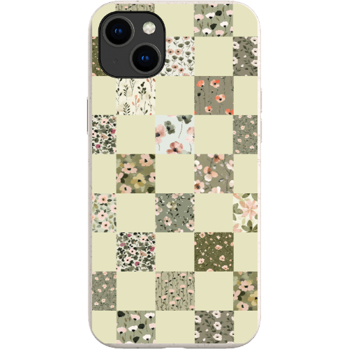 Stepping Green Phone Case Foral Patterns Checkerboard Bio Case