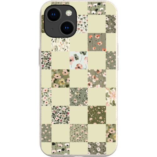 Stepping Green Phone Case Foral Patterns Checkerboard Bio Case