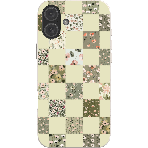 Stepping Green Phone Case Foral Patterns Checkerboard Bio Case