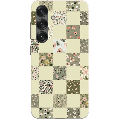 Stepping Green Phone Case Foral Patterns Checkerboard Bio Case