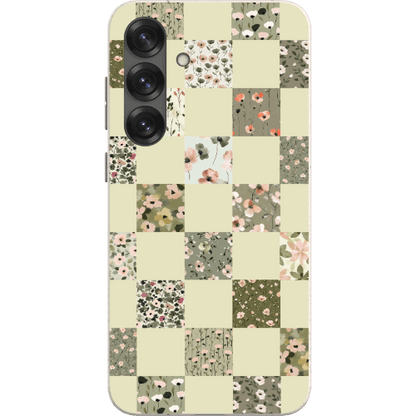 Stepping Green Phone Case Foral Patterns Checkerboard Bio Case