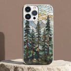 Stepping Green Phone Case Forest Stained Glass Bio Case