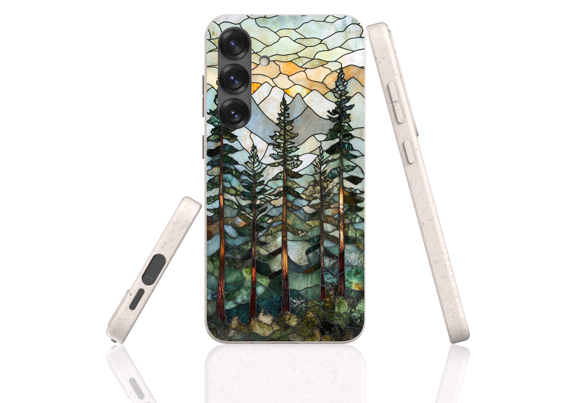 Stepping Green Phone Case Forest Stained Glass Bio Case