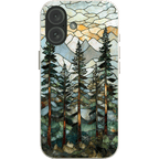 Stepping Green Phone Case Forest Stained Glass Bio Case