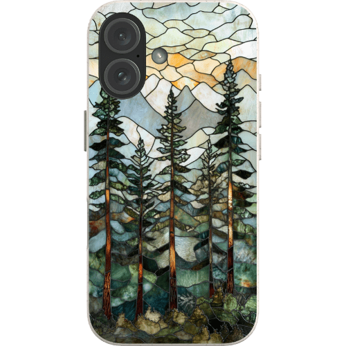 Stepping Green Phone Case Forest Stained Glass Bio Case