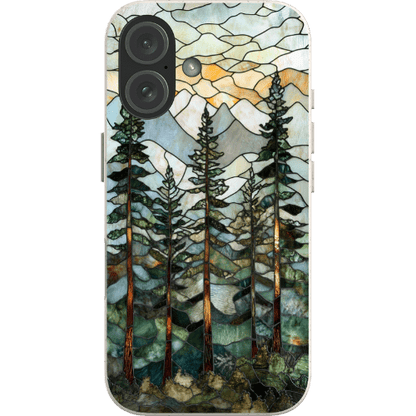 Stepping Green Phone Case Forest Stained Glass Bio Case