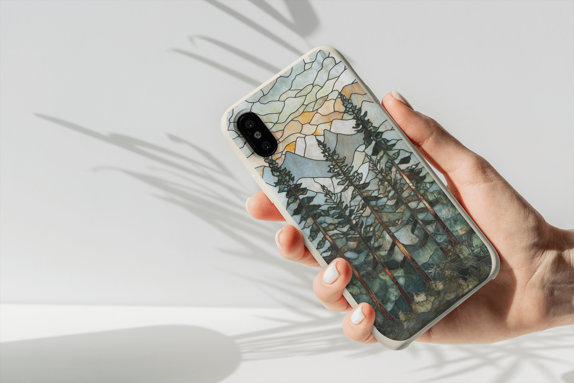 Stepping Green Phone Case Forest Stained Glass Bio Case
