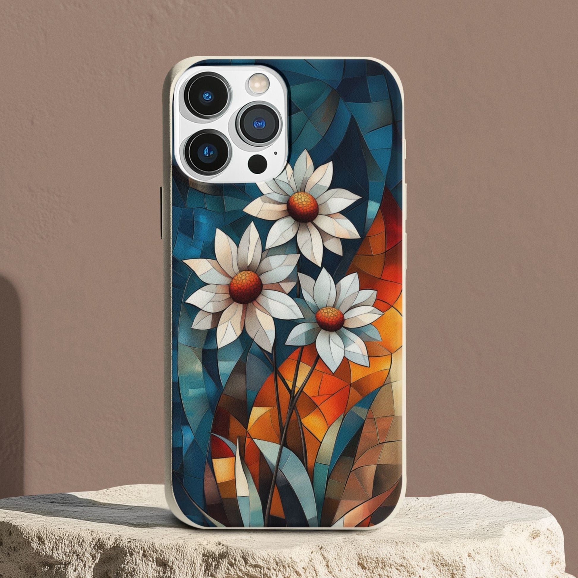 Stepping Green Phone Case Geometric Daisies Bio Case