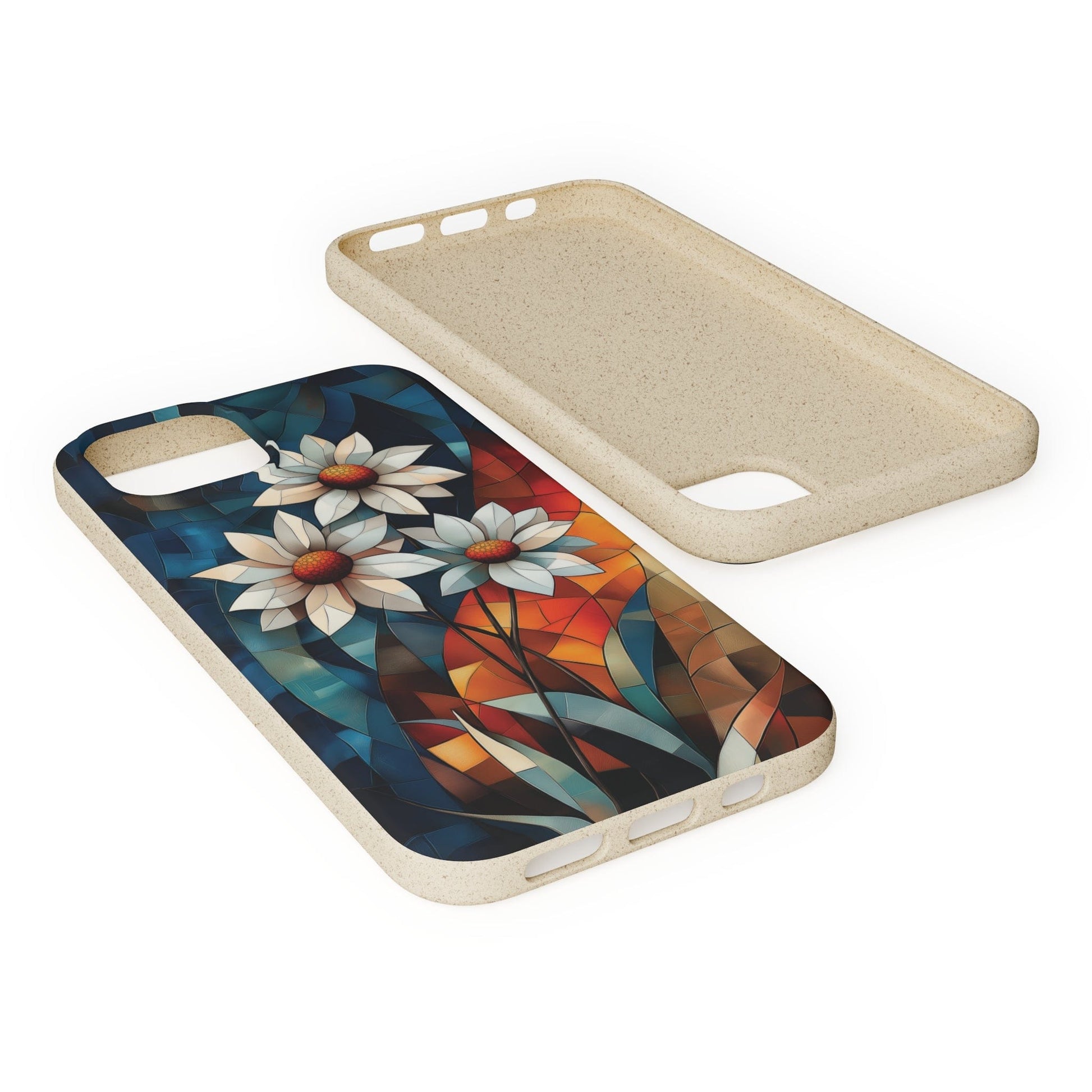 Stepping Green Phone Case Geometric Daisies Bio Case