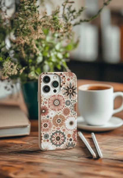 Stepping Green Phone Case Geometric Flowers Bio Case