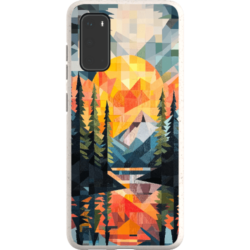 Stepping Green Phone Case Geometric Mountain Sunset Bio Case