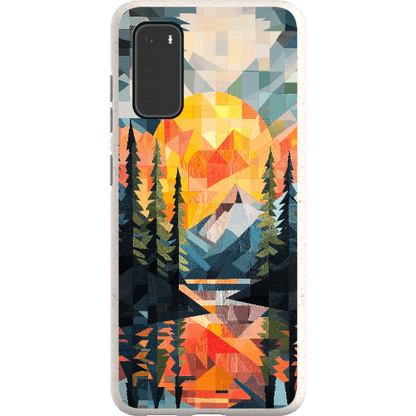 Stepping Green Phone Case Geometric Mountain Sunset Bio Case