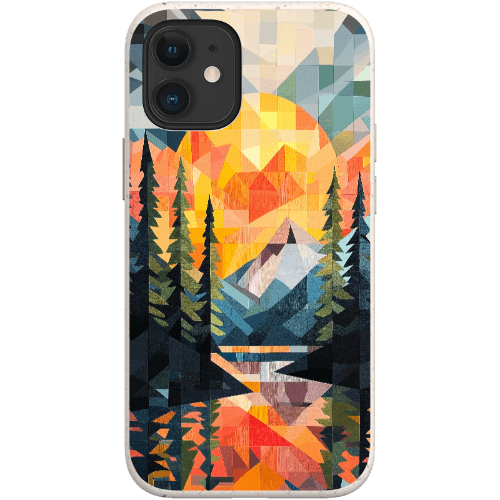 Stepping Green Phone Case Geometric Mountain Sunset Bio Case
