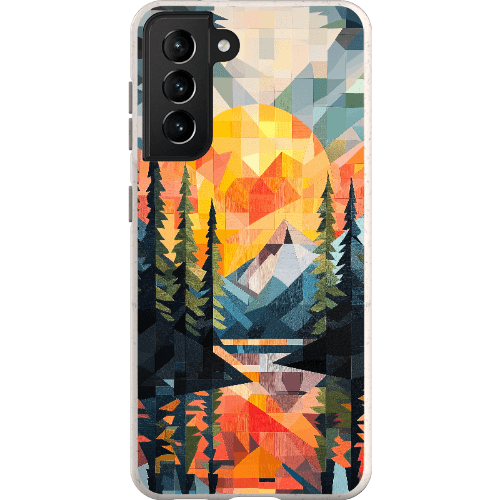 Stepping Green Phone Case Geometric Mountain Sunset Bio Case