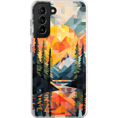 Stepping Green Phone Case Geometric Mountain Sunset Bio Case