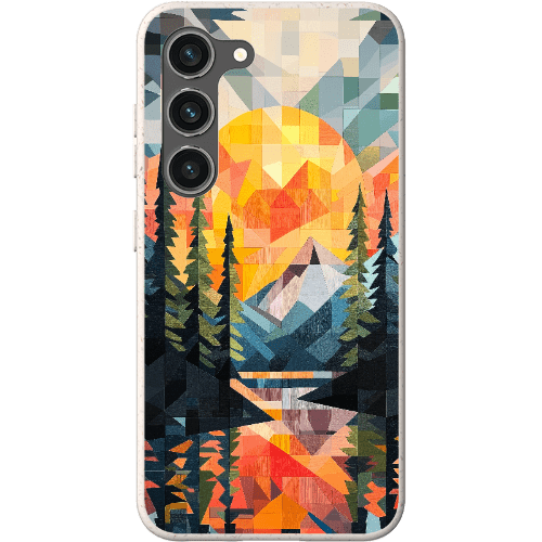 Stepping Green Phone Case Geometric Mountain Sunset Bio Case