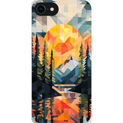 Stepping Green Phone Case Geometric Mountain Sunset Bio Case