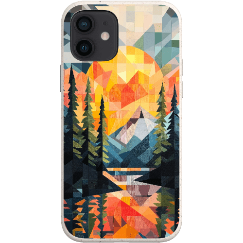 Stepping Green Phone Case Geometric Mountain Sunset Bio Case