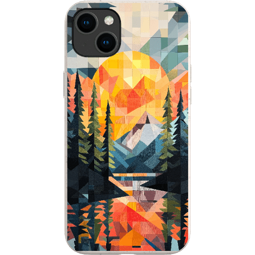 Stepping Green Phone Case Geometric Mountain Sunset Bio Case