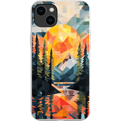 Stepping Green Phone Case Geometric Mountain Sunset Bio Case