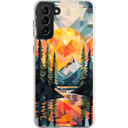 Stepping Green Phone Case Geometric Mountain Sunset Bio Case