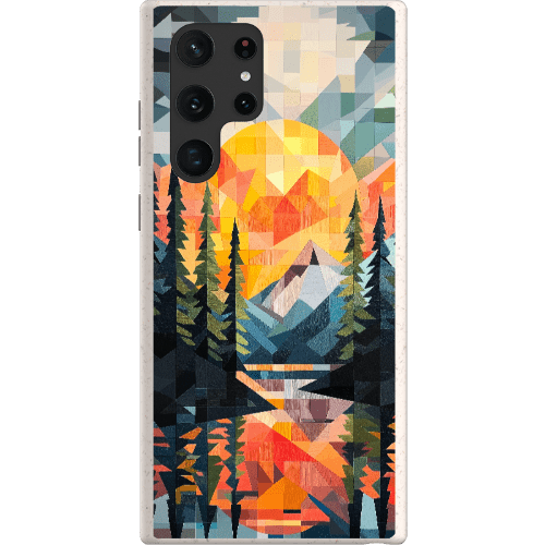 Stepping Green Phone Case Geometric Mountain Sunset Bio Case