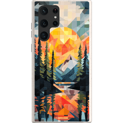 Stepping Green Phone Case Geometric Mountain Sunset Bio Case