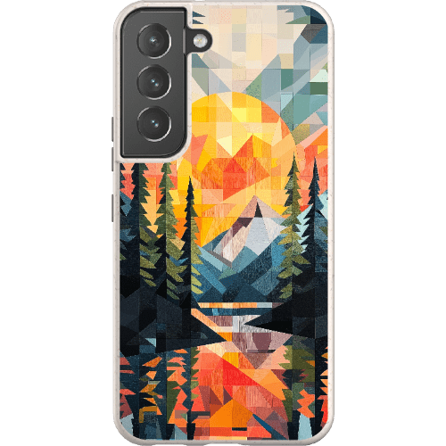 Stepping Green Phone Case Geometric Mountain Sunset Bio Case