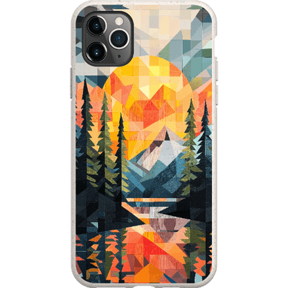 Stepping Green Phone Case Geometric Mountain Sunset Bio Case