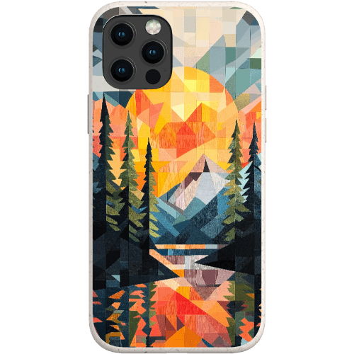 Stepping Green Phone Case Geometric Mountain Sunset Bio Case