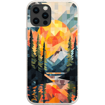 Stepping Green Phone Case Geometric Mountain Sunset Bio Case