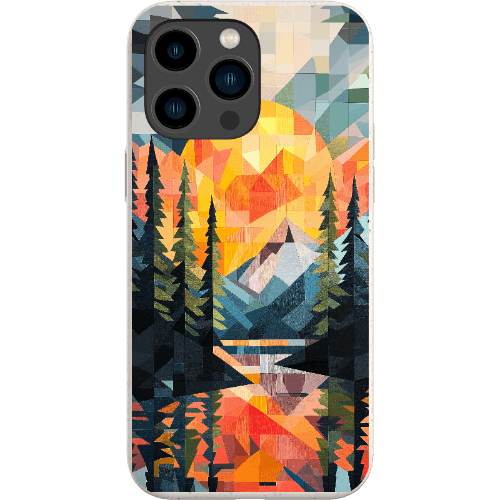 Stepping Green Phone Case Geometric Mountain Sunset Bio Case