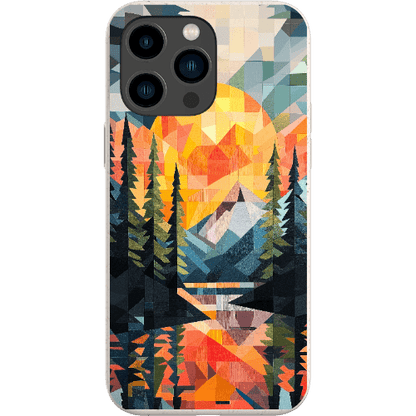 Stepping Green Phone Case Geometric Mountain Sunset Bio Case