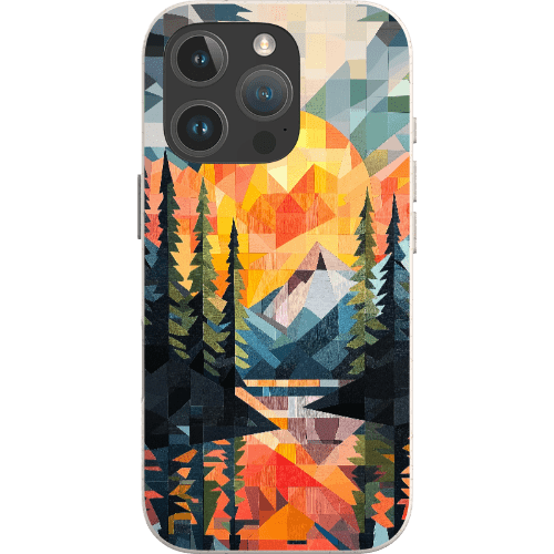 Stepping Green Phone Case Geometric Mountain Sunset Bio Case