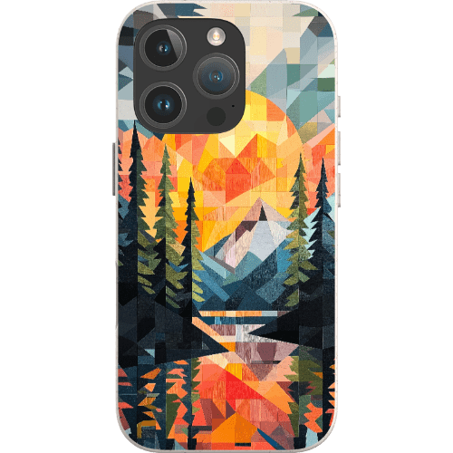 Stepping Green Phone Case Geometric Mountain Sunset Bio Case