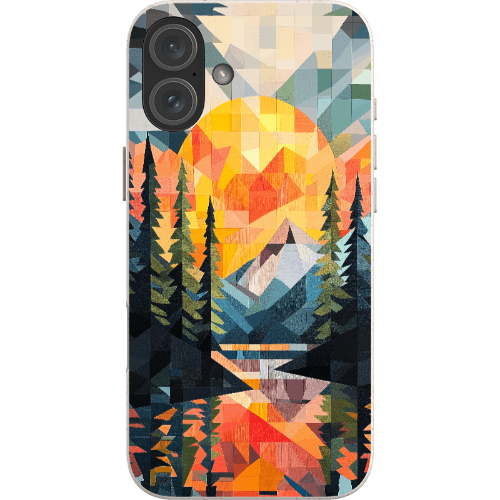 Stepping Green Phone Case Geometric Mountain Sunset Bio Case