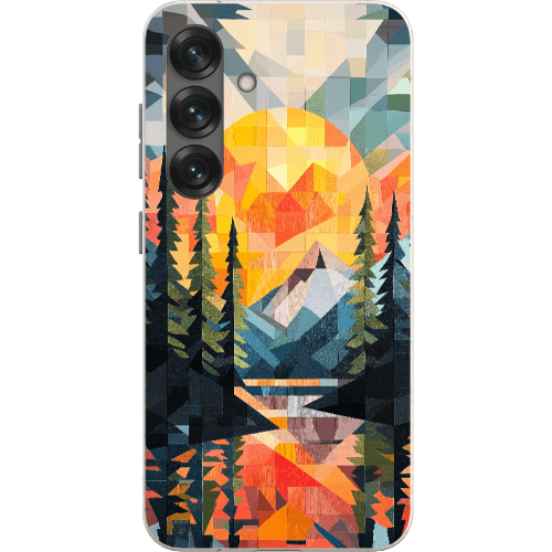 Stepping Green Phone Case Geometric Mountain Sunset Bio Case