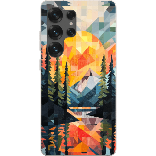 Stepping Green Phone Case Geometric Mountain Sunset Bio Case