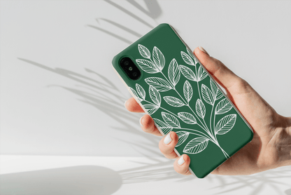 Stepping Green Phone Case Green Leaf Line Art Bio Case