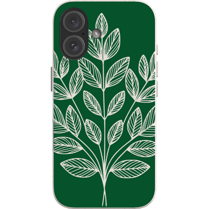 Stepping Green Phone Case Green Leaf Line Art Bio Case
