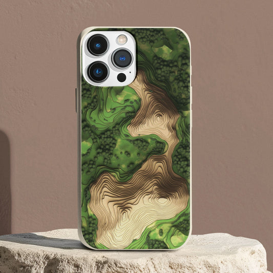 Stepping Green Phone Case Green Topographic Bio Case