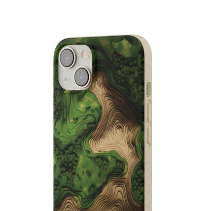 Stepping Green Phone Case Green Topographic Bio Case